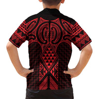 Whero Maori Ta Moko Poutama Art Family Matching Short Sleeve Bodycon Dress and Hawaiian Shirt LT9 - Polynesian Pride