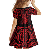Whero Maori Ta Moko Poutama Art Family Matching Short Sleeve Bodycon Dress and Hawaiian Shirt LT9 - Polynesian Pride