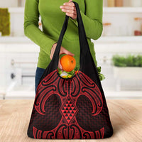 Whero Maori Ta Moko Poutama Art Grocery Bag LT9 - Polynesian Pride