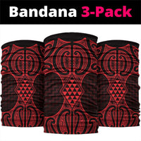 Whero Maori Ta Moko Poutama Art Neck Gaiter LT9 package One Size: 25*50cm Red - Polynesian Pride