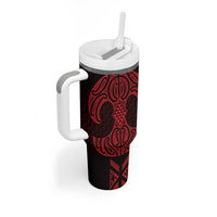 Whero Maori Ta Moko Poutama Art Tumbler With Handle LT9 - Polynesian Pride