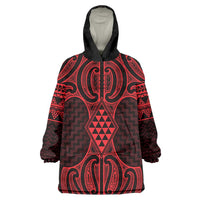 Whero Maori Ta Moko Poutama Art Wearable Blanket Hoodie