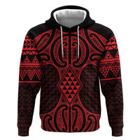 Whero Maori Ta Moko Poutama Art Zip Hoodie