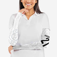 New Zealand Rangatira Custom Arm Sleeves All White Niho Taniwha Maori Tribal - Polynesian Pride
