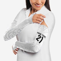 New Zealand Rangatira Custom Arm Sleeves All White Niho Taniwha Maori Tribal - Polynesian Pride