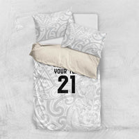 New Zealand Rangatira Custom Bedding Set All White Niho Taniwha Maori Tribal