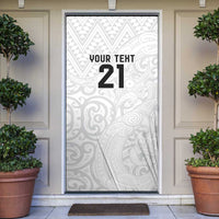 New Zealand Rangatira Custom Door Cover All White Niho Taniwha Maori Tribal - Polynesian Pride