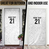 New Zealand Rangatira Custom Door Cover All White Niho Taniwha Maori Tribal - Polynesian Pride