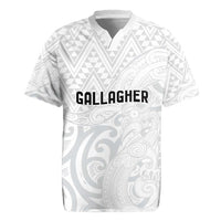 New Zealand Rangatira Custom Rugby Jersey All White Niho Taniwha Maori Tribal LT9 White - Polynesian Pride