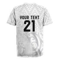 New Zealand Rangatira Custom Rugby Jersey All White Niho Taniwha Maori Tribal LT9 - Polynesian Pride