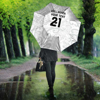 New Zealand Rangatira Custom Umbrella All White Niho Taniwha Maori Tribal - Polynesian Pride