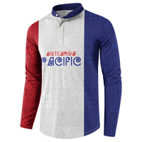 New Zealand Rugby Pacific Personalised Button Sweatshirt Maori Style Tribal Tapa Pattern LT9 - Polynesian Pride