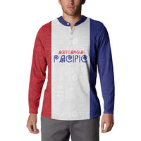 New Zealand Rugby Pacific Personalised Button Sweatshirt Maori Style Tribal Tapa Pattern LT9 - Polynesian Pride