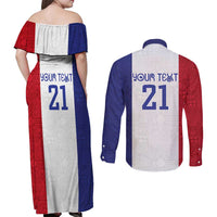 New Zealand Rugby Pacific Personalised Couples Matching Off Shoulder Maxi Dress and Long Sleeve Button Shirt Maori Style Tribal Tapa Pattern LT9 - Polynesian Pride