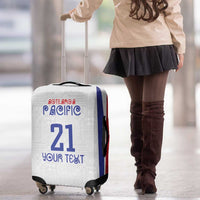 New Zealand Rugby Pacific Personalised Luggage Cover Maori Style Tribal Tapa Pattern
