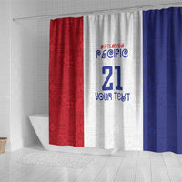 New Zealand Rugby Pacific Personalised Shower Curtain Maori Style Tribal Tapa Pattern