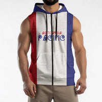 New Zealand Rugby Pacific Personalised Sleeveless Zip Hoodie Maori Style Tribal Tapa Pattern LT9 - Polynesian Pride