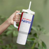 New Zealand Rugby Pacific Personalised Tumbler With Handle Maori Style Tribal Tapa Pattern