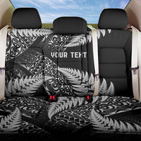 New Zealand Rugby Pacific Personalised Back Car Seat Cover All Black Maori Pasifika Fern Pattern LT9 One Size Black - Polynesian Pride