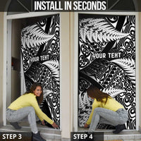 New Zealand Rugby Pacific Personalised Door Cover All Black Maori Pasifika Fern Pattern - Polynesian Pride