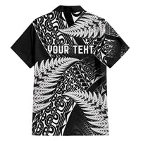 New Zealand Rugby Pacific Personalised Family Matching Long Sleeve Bodycon Dress and Hawaiian Shirt All Black Maori Pasifika Fern Pattern LT9 - Polynesian Pride