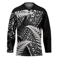New Zealand Rugby Pacific Personalised Hockey Jersey All Black Maori Pasifika Fern Pattern LT9 Unisex Black - Polynesian Pride