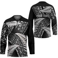 New Zealand Rugby Pacific Personalised Hockey Jersey All Black Maori Pasifika Fern Pattern - Polynesian Pride