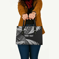 New Zealand Rugby Pacific Personalised Leather Bag All Black Maori Pasifika Fern Pattern - Polynesian Pride