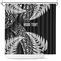 New Zealand Rugby Pacific Personalised Shower Curtain All Black Maori Pasifika Fern Pattern