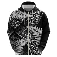 New Zealand Rugby Pacific Personalised Zip Hoodie All Black Maori Pasifika Fern Pattern