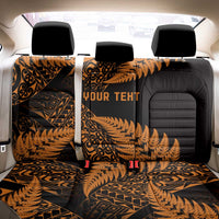 New Zealand Rugby Pacific Personalised Back Car Seat Cover All Gold Maori Pasifika Fern Pattern LT9 - Polynesian Pride