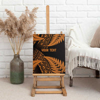 New Zealand Rugby Pacific Personalised Canvas Wall Art All Gold Maori Pasifika Fern Pattern