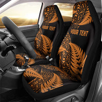 New Zealand Rugby Pacific Personalised Car Seat Cover All Gold Maori Pasifika Fern Pattern