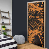 New Zealand Rugby Pacific Personalised Door Cover All Gold Maori Pasifika Fern Pattern - Polynesian Pride