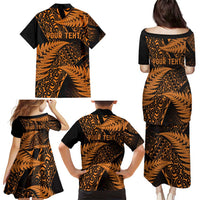 New Zealand Rugby Pacific Personalised Family Matching Puletasi and Hawaiian Shirt All Gold Maori Pasifika Fern Pattern LT9 - Polynesian Pride