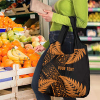 New Zealand Rugby Pacific Personalised Grocery Bag All Gold Maori Pasifika Fern Pattern LT9 - Polynesian Pride