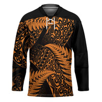 New Zealand Rugby Pacific Personalised Hockey Jersey All Gold Maori Pasifika Fern Pattern - Polynesian Pride