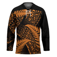 New Zealand Rugby Pacific Personalised Hockey Jersey All Gold Maori Pasifika Fern Pattern LT9 Unisex Gold - Polynesian Pride