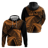 New Zealand Rugby Pacific Personalised Hoodie All Gold Maori Pasifika Fern Pattern