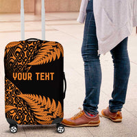 New Zealand Rugby Pacific Personalised Luggage Cover All Gold Maori Pasifika Fern Pattern LT9 Gold - Polynesian Pride