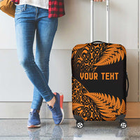 New Zealand Rugby Pacific Personalised Luggage Cover All Gold Maori Pasifika Fern Pattern LT9 - Polynesian Pride