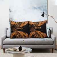 New Zealand Rugby Pacific Personalised Pillow Cover All Gold Maori Pasifika Fern Pattern - Polynesian Pride