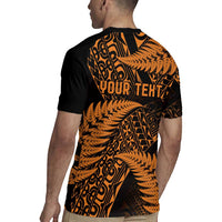 New Zealand Rugby Pacific Personalised Rugby Jersey All Gold Maori Pasifika Fern Pattern LT9 - Polynesian Pride