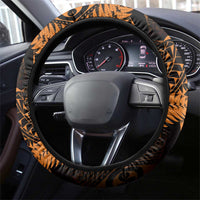 New Zealand Rugby Pacific Steering Wheel Cover All Gold Maori Pasifika Fern Pattern LT9 - Polynesian Pride