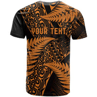 New Zealand Rugby Pacific Personalised T Shirt All Gold Maori Pasifika Fern Pattern LT9 - Polynesian Pride