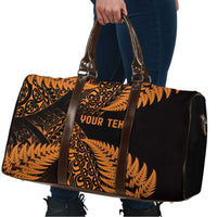 New Zealand Rugby Pacific Personalised Travel Bag All Gold Maori Pasifika Fern Pattern - Polynesian Pride