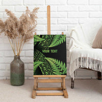 New Zealand Rugby Pacific Personalised Canvas Wall Art All Lime Maori Pasifika Fern Pattern