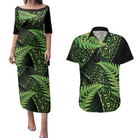 New Zealand Rugby Pacific Personalised Couples Matching Puletasi and Hawaiian Shirt All Lime Maori Pasifika Fern Pattern LT9 Lime - Polynesian Pride