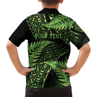 New Zealand Rugby Pacific Personalised Family Matching Long Sleeve Bodycon Dress and Hawaiian Shirt All Lime Maori Pasifika Fern Pattern LT9 - Polynesian Pride