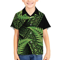 New Zealand Rugby Pacific Personalised Kid Hawaiian Shirt All Lime Maori Pasifika Fern Pattern LT9 Kid Lime - Polynesian Pride